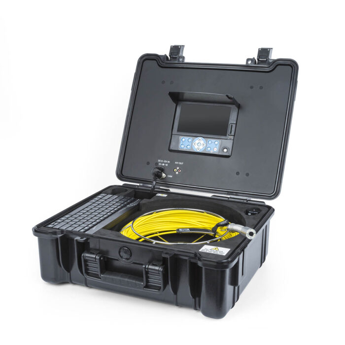 caméra d'inspection vidéo valise avec tête 23mm et générateur de caractères (clavier OSD)