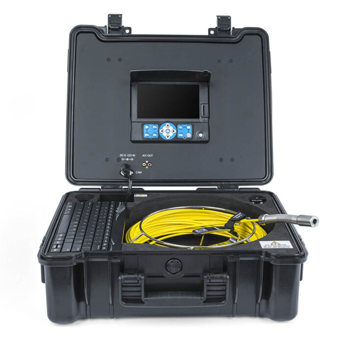 caméra d'inspection vidéo valise avec tête 23mm et générateur de caractères (clavier OSD)